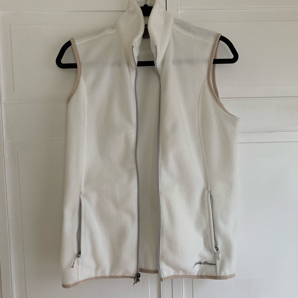 Eddie Bauer White Fleece Vest